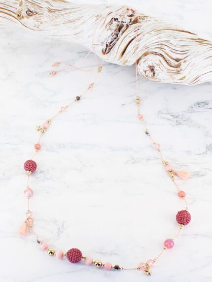 AY1307 SINGLE STRAND BEADED BALL NECKLACE