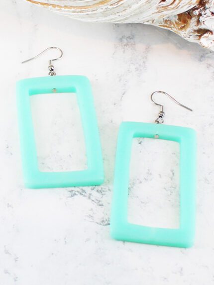BB1403TU RESIN RECTANGULAR EARRING