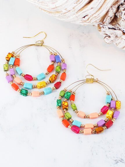 DC1403M BEADED HOOP EARRINGS