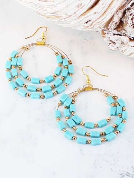 DC1403TU BEADED HOOP EARRINGS