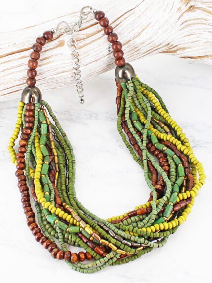 DC1405GN MULTI-STRAND BEADED NECKLACE