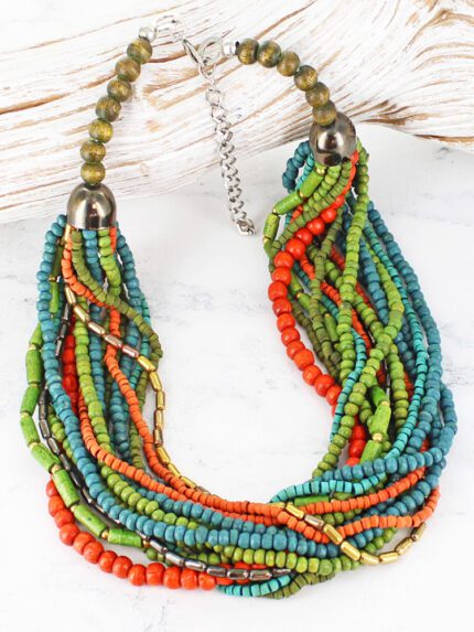 DC1405OR MULTI-STRAND BEADED NECKLACE