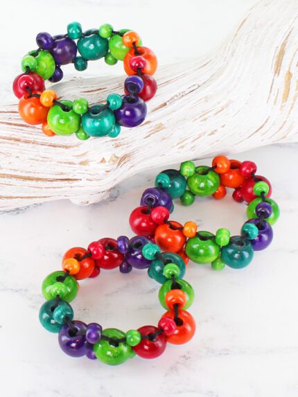 FB1212 ELASTICATED BEADED BRACELETS (PACK/3)