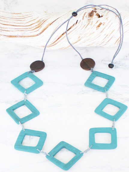 FB1320TL WOODEN DIAMOND NECKLACE