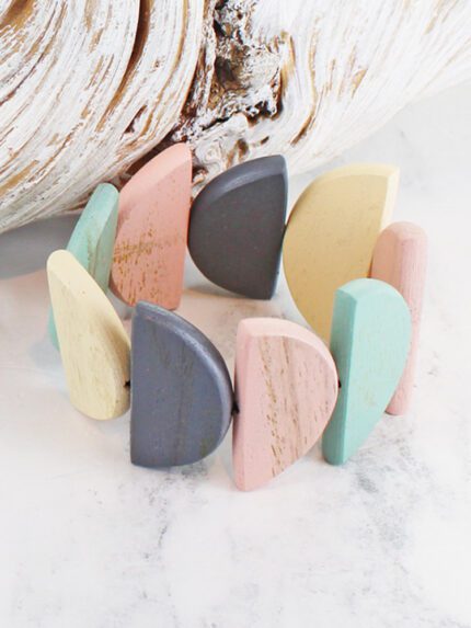 FB1408PK ELASTICATED HALF MOON BRACELET