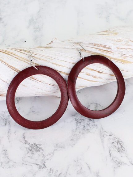 FB6206R WOODEN RING EARRINGS