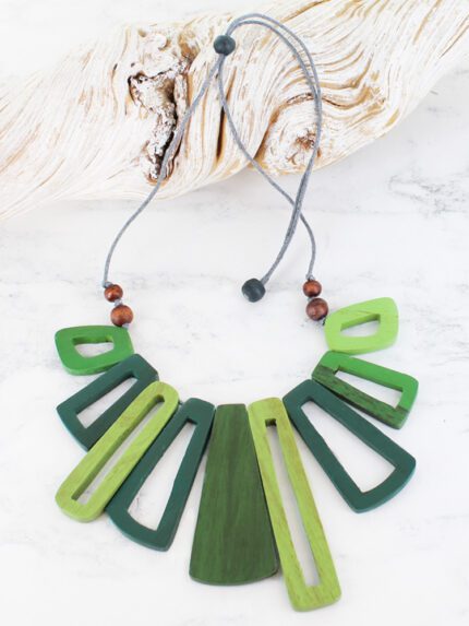 FB6401GT WOODEN "KASANDRA" NECKLACE