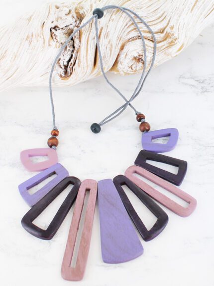 FB6401PT WOODEN "KASANDRA" NECKLACE