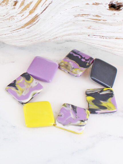 JP1303PU ELASTICATED MARBLED RESIN BRACELET