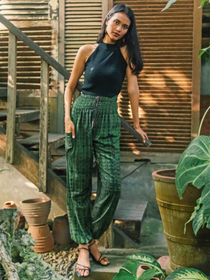LS6404GN TIE DYE BALI TROUSERS