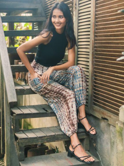 LS6404GY TIE DYE BALI TROUSERS