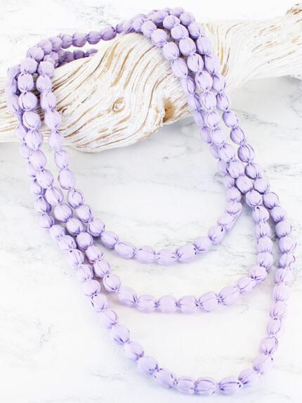 NB1301LC EXTRA LONG FABRIC BALL NECKLACE (WRAP-AROUND)