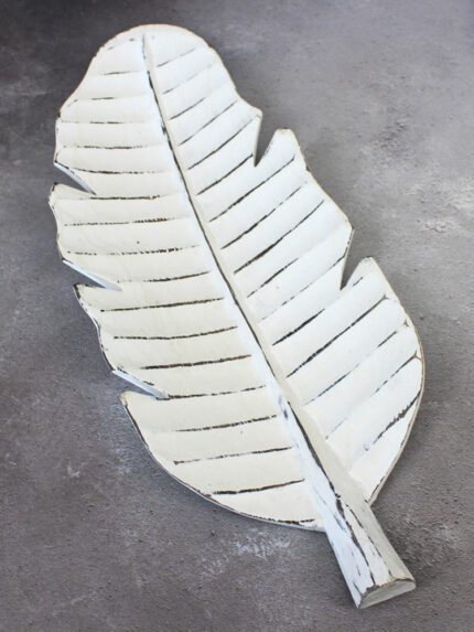 RC6103W CARVED WOODEN LEAF BOWL